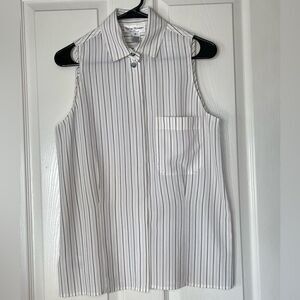 Rena Rowan sleeveless stripe blouse size 10